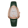 Women's Leisure Pu Strap Snakeshaped Quartz Watch With Diamond