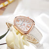 Women's Leisure Pu Strap Snakeshaped Quartz Watch With Diamond