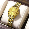 Women's Leisure Quartz Watch Alloy Case And Strap Round Dial With Print Logo