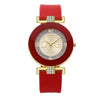 Women's Leisure Quartz Watch Alloy Case Glass Mirror Silicone Strap Round Dial