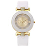 Women's Leisure Quartz Watch Alloy Case Glass Mirror Silicone Strap Round Dial