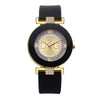 Women's Leisure Quartz Watch Alloy Case Glass Mirror Silicone Strap Round Dial