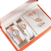 Women's Leisure Quartz Watch Alloy Case Imitation Leather Strap Round Dial Diamondencrusted