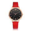 Women's Leisure Quartz Watch Set With Alloy Case Imitation Leather Strap And Round Dial