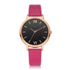 Women's Leisure Quartz Watch Set With Alloy Case Imitation Leather Strap And Round Dial