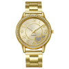 Women's Leisure Quartz Watch With Diamond Alloy Case And Steel Belt Round Dial