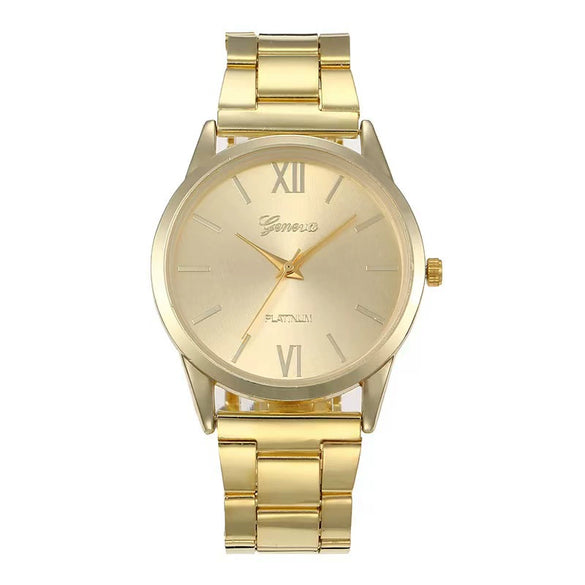 Women's Leisure Quartz Watch With Zinc Alloy Band And Round Dial