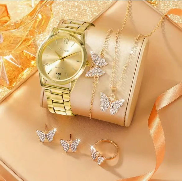 Women's Leisure Quartz Watch With Zinc Alloy Band And Round Dial