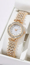 Women's Leisure Round Dial Watch With Alloy Strap And Zinc Alloy Case