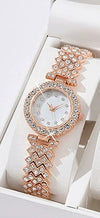Women's Leisure Round Dial Watch With Alloy Strap And Zinc Alloy Case