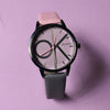 Women's Leisure Round Quartz Watch With Metal Case Pu Strap And Mineral Strengthened Glass Mirror