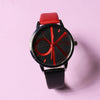 Women's Leisure Round Quartz Watch With Metal Case Pu Strap And Mineral Strengthened Glass Mirror
