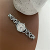 Women's Leisure Silver Alloy Case Round Face Bracelet Watch