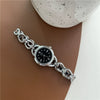 Women's Leisure Silver Alloy Case Round Face Bracelet Watch