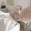 Women's Leisure Square Watch With Alloy Case And Imitation Leather Strap