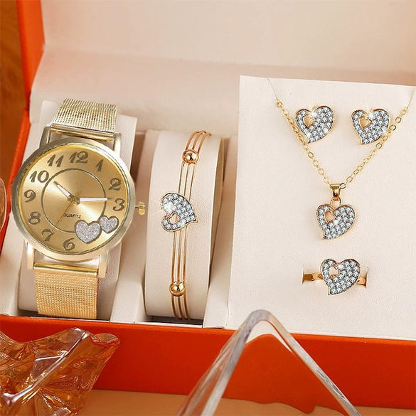 Women's Leisure Style Alloy Band Round Dial Watch With Stainless Steel Clasp
