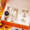 Women's Leisure Style Alloy Band Round Dial Watch With Stainless Steel Clasp