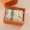 Women's Leisure Style Alloy Case Imitation Leather Strap Round Dial Watch With Spiral Crown And Pin Buckle