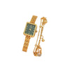 Women's Leisure Style Alloy Case Imitation Leather Strap Round Dial Watch With Spiral Crown And Pin Buckle