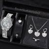 Women's Leisure Style Round Dial Alloy And Stainless Steel Watch With Full Diamond Highface Value