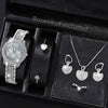 Women's Leisure Style Round Dial Alloy And Stainless Steel Watch With Full Diamond Highface Value