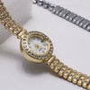Women's Leisure Style Round Dial Alloy Case Stainless Steel Strap Diamond Bracelet Watch