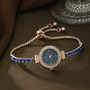 Women's Leisure Style Round Diamondencrusted Quartz Bracelet Watch And Jewelry Set With Alloy And Stainless Steel Materials