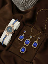 Women's Leisure Style Round Diamondencrusted Quartz Bracelet Watch And Jewelry Set With Alloy And Stainless Steel Materials
