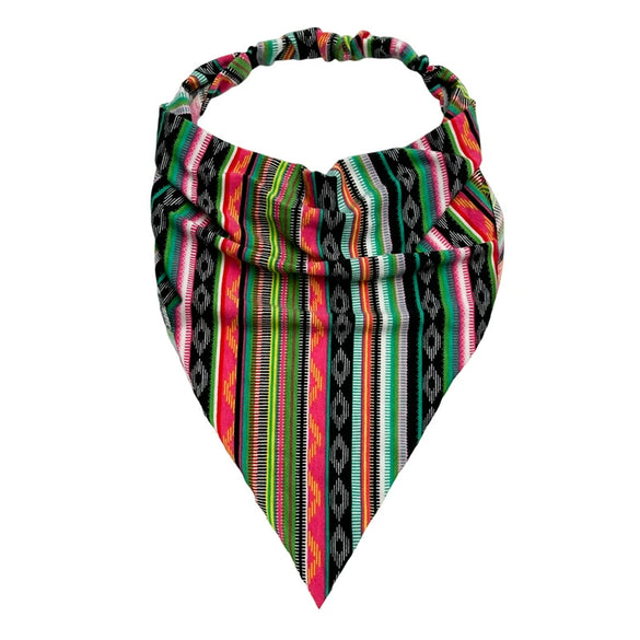 Women's Lengthened Cotton Fabric Geometric Triangle Turban Headscarf Hair Accessories
