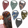 Women's Lengthened Cotton Fabric Geometric Triangle Turban Headscarf Hair Accessories