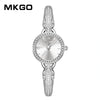 Women's Leopard Head Quartz Watch With Zinc Alloy Case Mineral Strengthened Glass Mirror Zircon Inlaid Copper Strip Strap And Stainless Steel Clasp