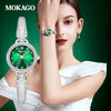 Women's Leopard Head Quartz Watch With Zinc Alloy Case Mineral Strengthened Glass Mirror Zircon Inlaid Copper Strip Strap And Stainless Steel Clasp