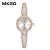 Women's Leopard Head Quartz Watch With Zinc Alloy Case Mineral Strengthened Glass Mirror Zircon Inlaid Copper Strip Strap And Stainless Steel Clasp