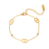 Women’s Letter D Bracelet In Titanium Steel With Real Gold Plating Retro Light Luxury Versatile Hand Jewelry