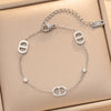 Women’s Letter D Bracelet In Titanium Steel With Real Gold Plating Retro Light Luxury Versatile Hand Jewelry