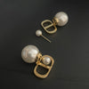Women's Letter Drop Earrings With Imitation Pearls And Sterling Silver Ear Posts Gold Plated Copper Retro Luxury Jewelry