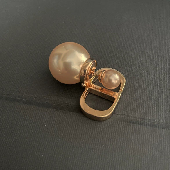 Women's Letter Drop Earrings With Imitation Pearls And Sterling Silver Ear Posts Gold Plated Copper Retro Luxury Jewelry