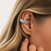 Women's Light Luxury Alloy Cshaped Ear Cuffs With Rhinestone Embellishment Geometric Nonpiercing Ear Clips