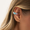 Women's Light Luxury Alloy Cshaped Ear Cuffs With Rhinestone Embellishment Geometric Nonpiercing Ear Clips