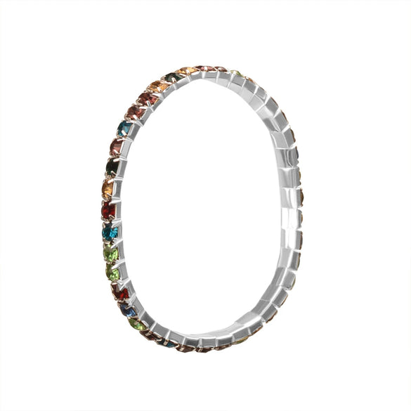 Women's Light Luxury Alloy Geometric Diamond Style Stretch Bracelet Fashion Bangle