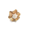 Women's Light Luxury Alloy Pearl Inlaid Flower Open Ring Retro Exaggerated Fashion Index Finger Ring