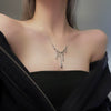 Women's Light Luxury Alloy Water Drop Lava Pendant Necklace Electroplated Clavicle Chain With Trendy Minimalist Sweater Chain Style