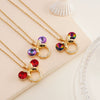 Women's Light Luxury Animal Zodiac Mixed Gemstone Inlay Copper O Chain Necklace With Electroplating