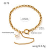 Women's Light Luxury Baroque Geometric Freshwater Pearl 316L Stainless Steel 18K Gold Plated Bracelet Jewelry