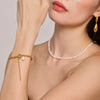 Women's Light Luxury Baroque Geometric Freshwater Pearl 316L Stainless Steel 18K Gold Plated Bracelet Jewelry