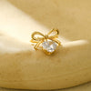 Women's Light Luxury Bow Ring Stainless Steel Jewelry With Electroplating