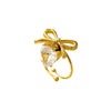 Women's Light Luxury Bow Ring Stainless Steel Jewelry With Electroplating
