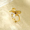 Women's Light Luxury Bow Ring Stainless Steel Jewelry With Electroplating