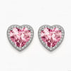 Women's Light Luxury Brass Heart Shape Zircon Clip On Earrings With Electroplated Finish For Non Pierced Ears Elegant Fashion Jewelry