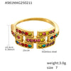 Women's Light Luxury Cold Style Geometric Zircon Ring Titanium Steel 18K Real Gold Electroplated